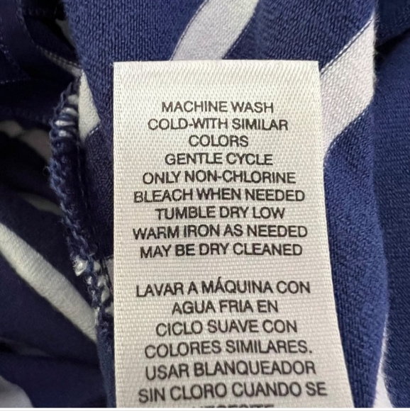 White House Black Market Off The Shoulder Striped Dress Blue White size Medium - Picture 14 of 16